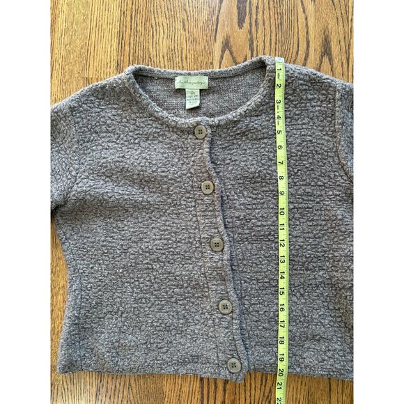 Anthropologie 100% Lambswool Cardigan Sweater Women’s M Brown Taupe Button Up - Picture 5 of 6